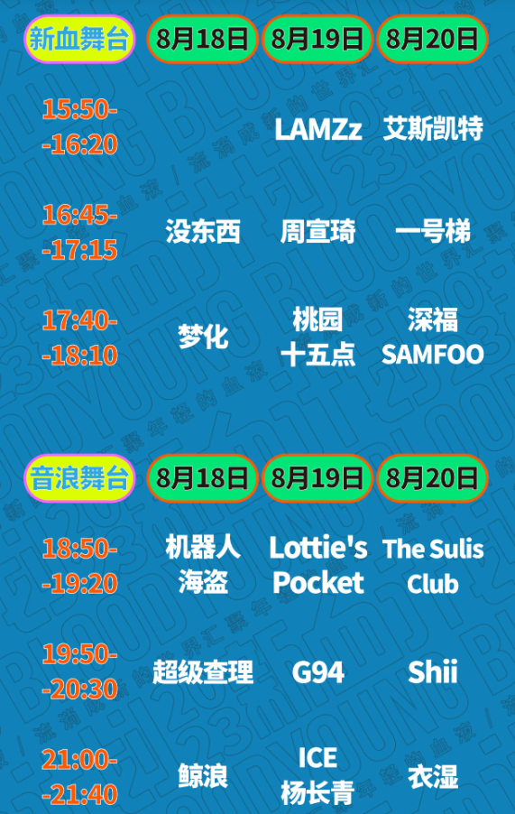 2023深圳新血计划超级音浪节（8月18/19/20日）演出详情（时间、地点、门票价格）