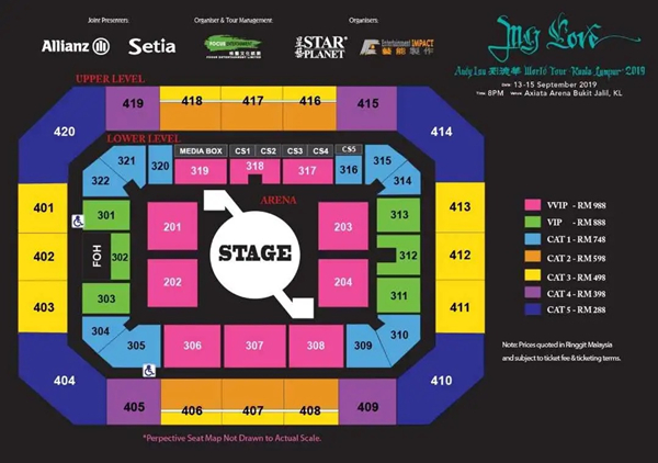 2022周杰伦吉隆坡演唱会座位图