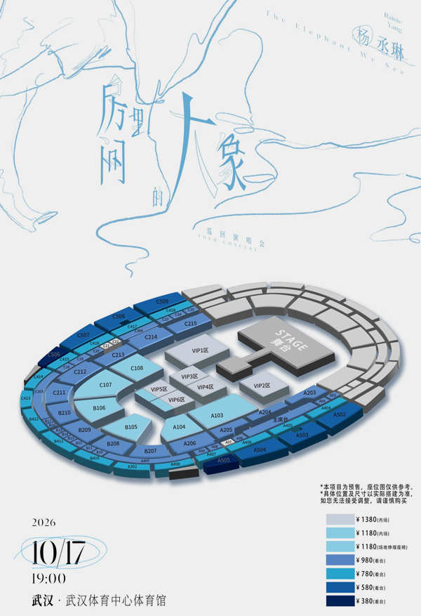 2026杨丞琳武汉演唱会座位图